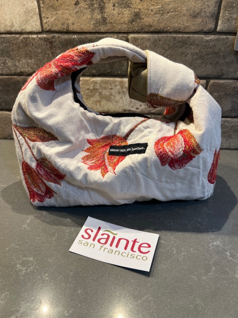 Slainte San Francisco White Floral Embroidered Handbag